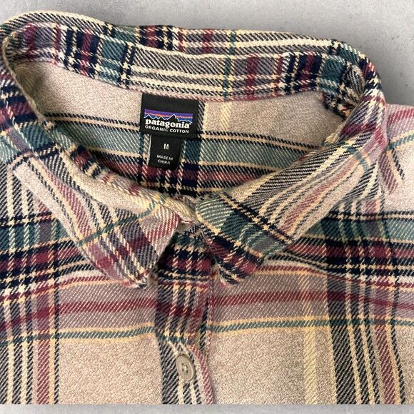 Patagonia Flannel Plaid Shirt Dress Womens M Organic Cotton Small Flaw - Picture 3 of 10